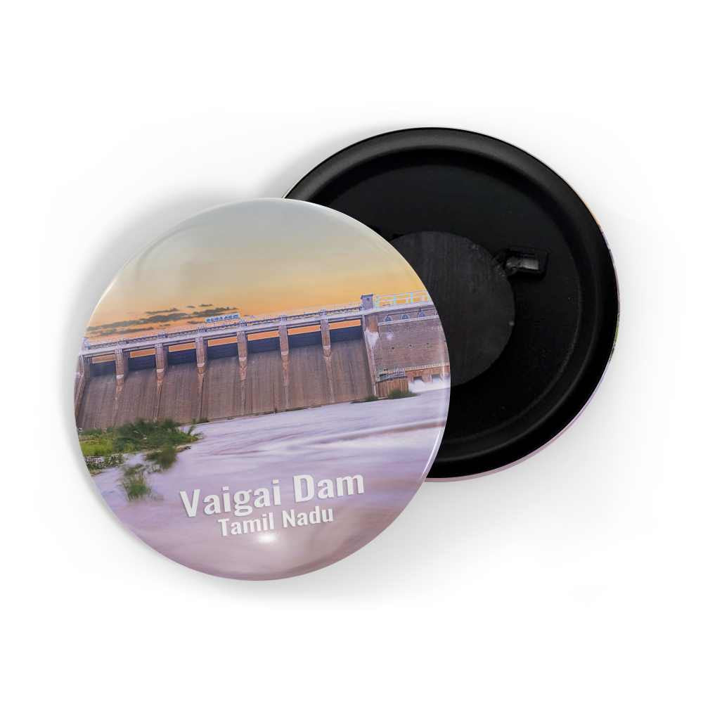dhcrafts Fridge Magnet Multicolor Vaigai Dam Tamil nadu Tourist Place Glossy Finish Design Pack of 1 (58mm)